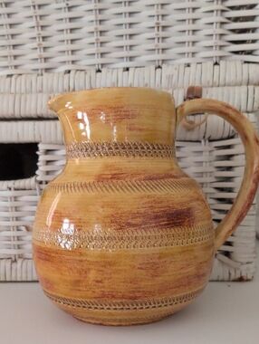 Vintage Handmade Pottery Pitcher Vase